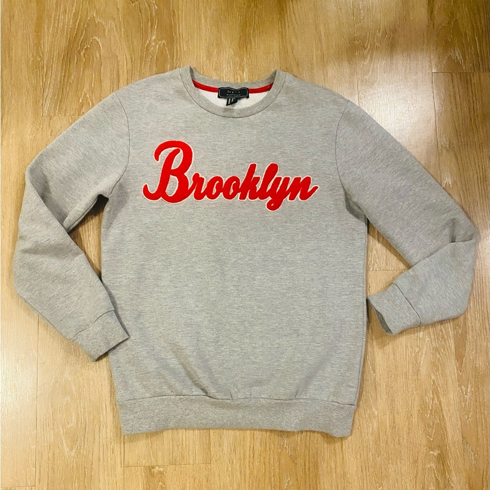 Grey Brooklyn Embroidered Sweatshirt